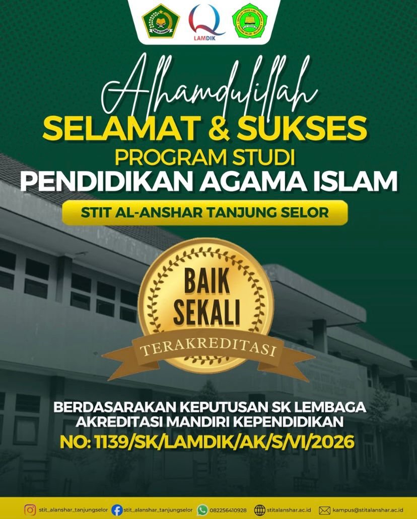 Program Studi Pendidikan Agama Islam STIT Al-Anshar Tanjung Selor Raih Akreditasi "Baik Sekali"